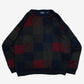 MEN'S VINTAGE 1990S CHECKERBOARD PATTERNED KNITTED JUMPER - X-LARGE