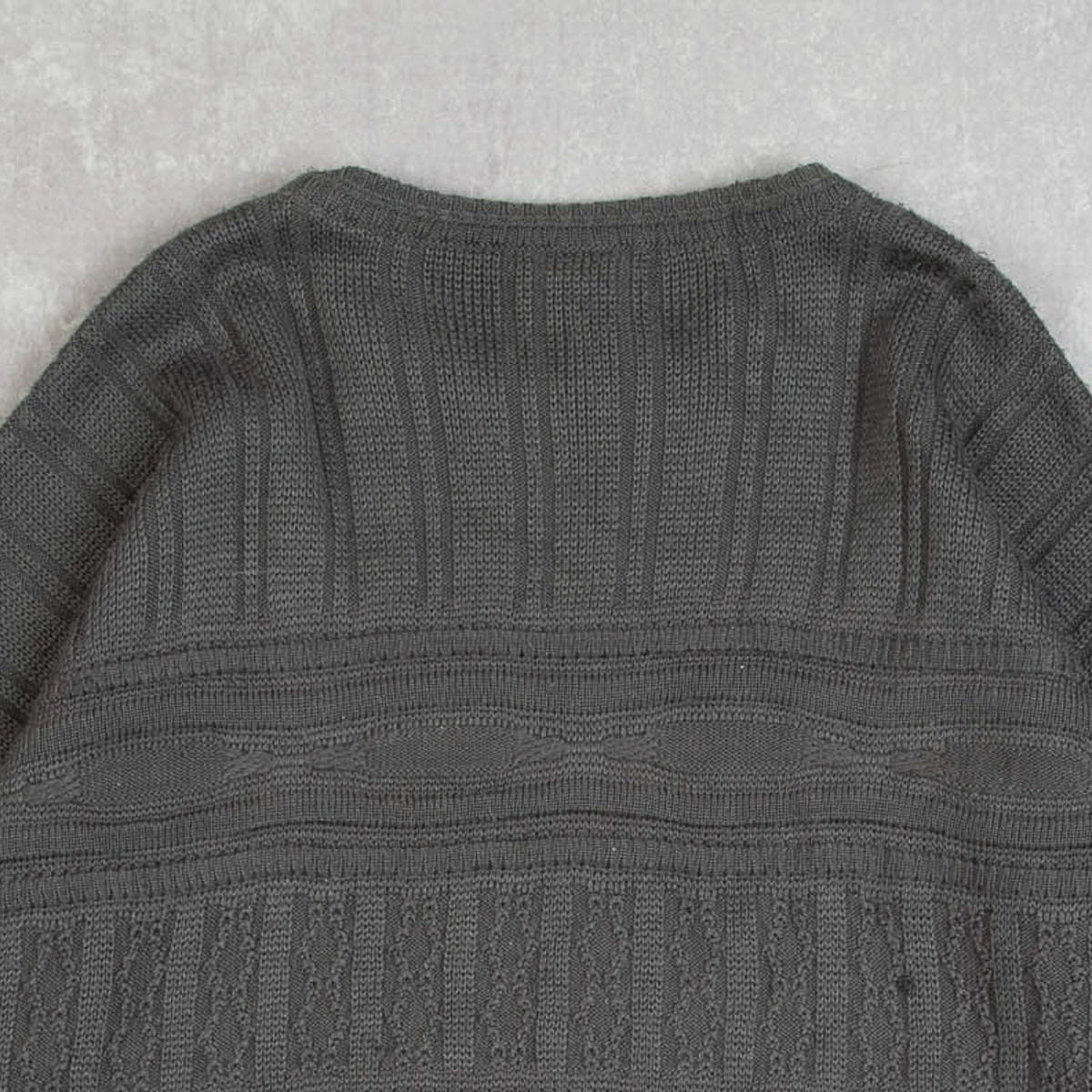 MEN'S VINTAGE 1990S STRUCTURED KNITTED JUMPER - X-LARGE