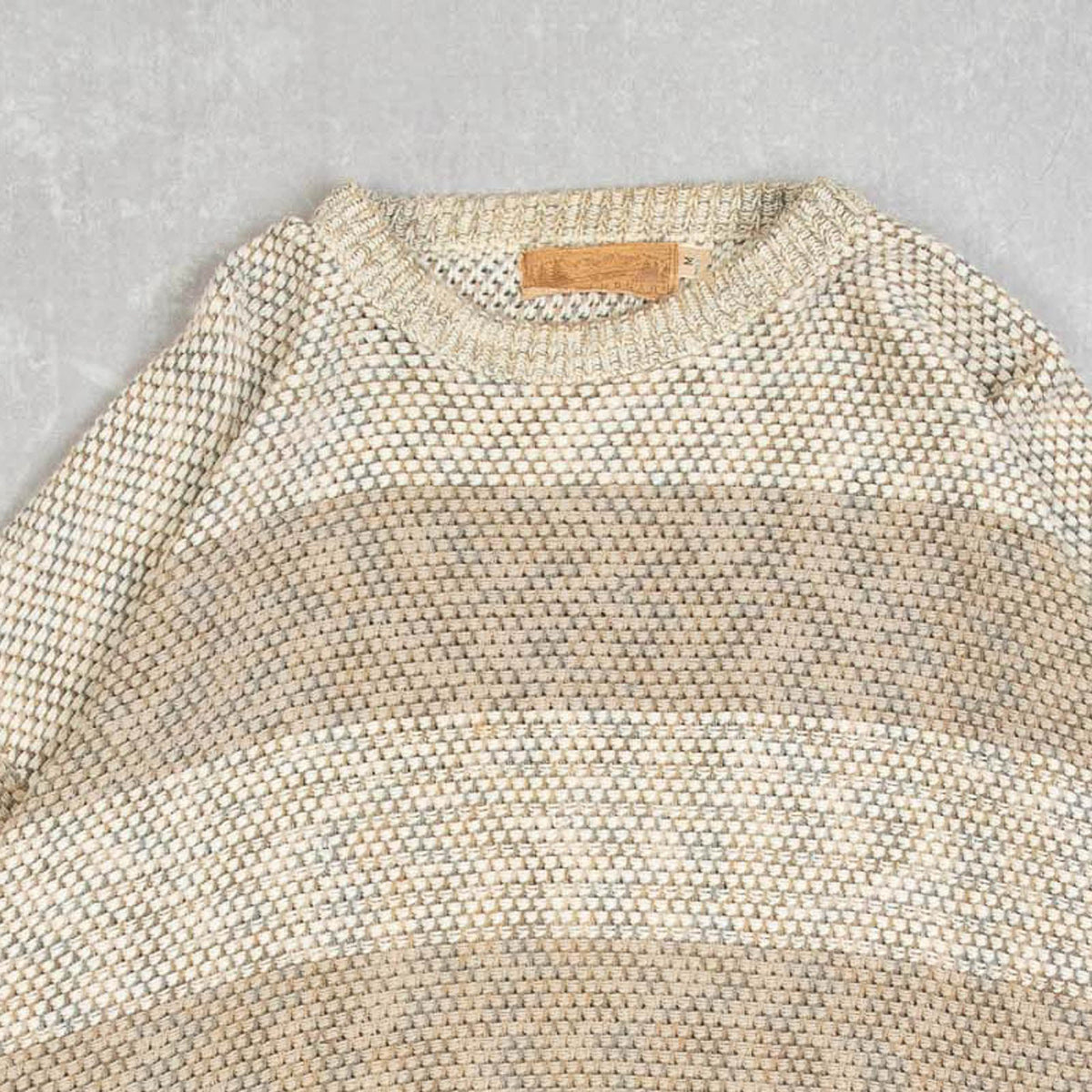 MEN'S VINTAGE 1990S STRIPED STRUCTURED KNITTED JUMPER - MEDIUM