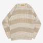 MEN'S VINTAGE 1990S STRIPED STRUCTURED KNITTED JUMPER - MEDIUM