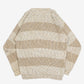 MEN'S VINTAGE 1990S STRIPED STRUCTURED KNITTED JUMPER - MEDIUM