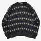 MEN'S VINTAGE 1980S PATTERNED KNITTED JUMPER - LARGE