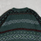 MEN'S VINTAGE 1990S PATTERNED KNITTED JUMPER - X-LARGE