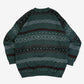 MEN'S VINTAGE 1990S PATTERNED KNITTED JUMPER - X-LARGE