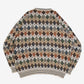 MEN'S VINTAGE 1990S ARGYLE PATTERNED KNITTED JUMPER - XX-LARGE
