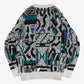MEN'S VINTAGE 1990S PATTERNED KNITTED JUMPER - LARGE