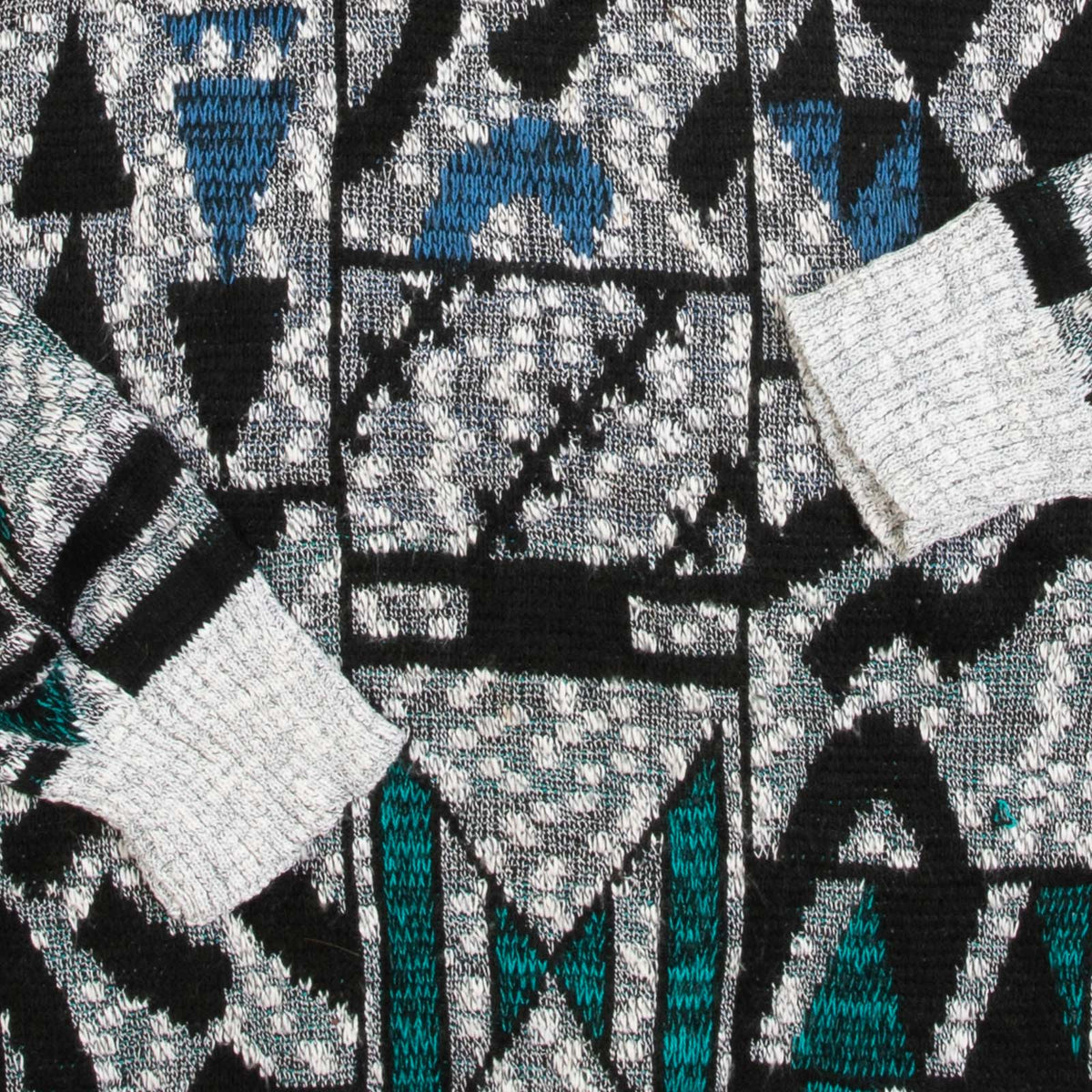 MEN'S VINTAGE 1990S PATTERNED KNITTED JUMPER - LARGE