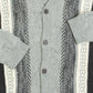 MEN'S VINTAGE 1990S STRIPED STRUCTURED KNITTED CARDIGAN - LARGE