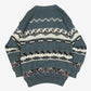 MEN'S VINTAGE 1990S STRUCTURED PATTERNED KNITTED JUMPER - MEDIUM