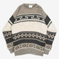 MEN'S VINTAGE 1980S STRUCTURED PATTERNED KNITTED JUMPER - MEDIUM