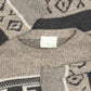 MEN'S VINTAGE 1980S STRUCTURED PATTERNED KNITTED JUMPER - MEDIUM