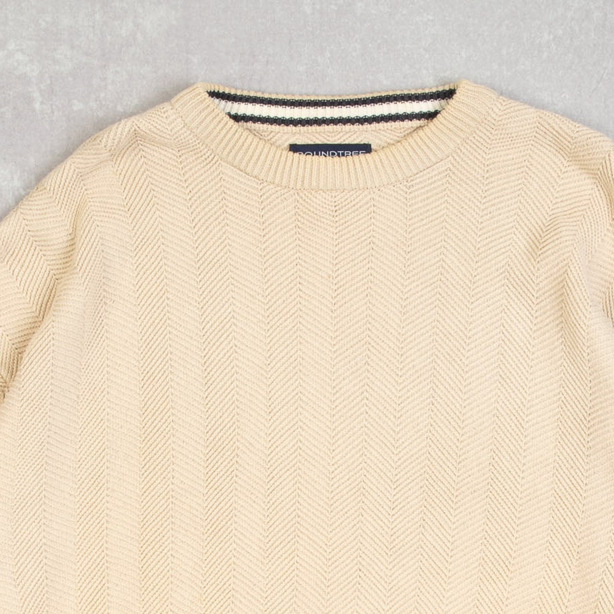 MEN'S VINTAGE 1990S STRUCTURED KNITTED JUMPER - LARGE