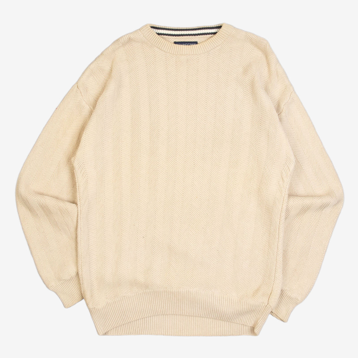 MEN'S VINTAGE 1990S STRUCTURED KNITTED JUMPER - LARGE