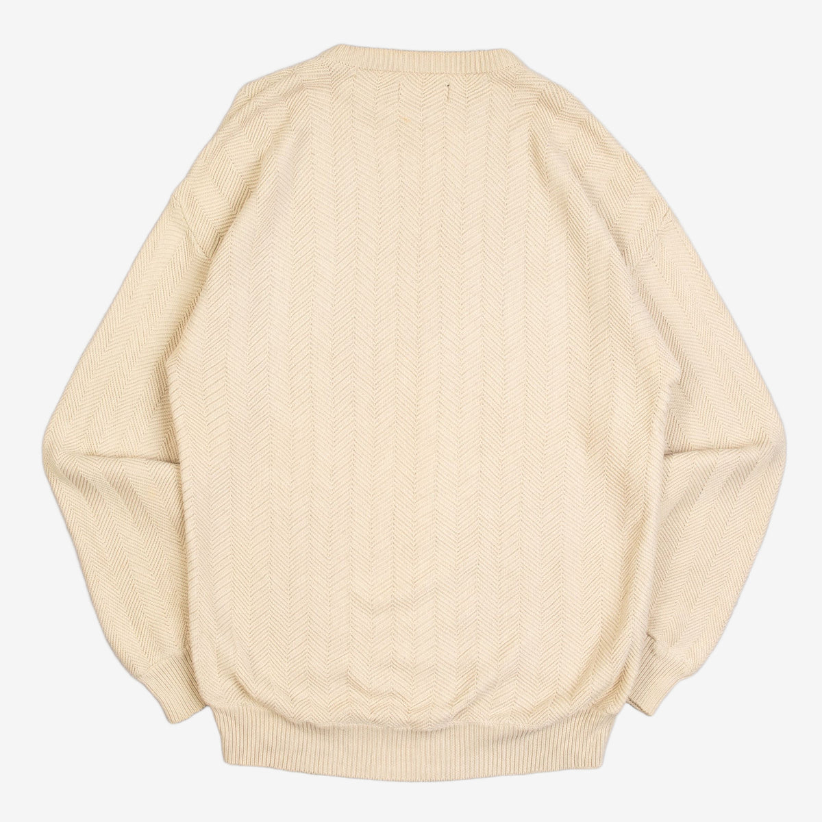 MEN'S VINTAGE 1990S STRUCTURED KNITTED JUMPER - LARGE