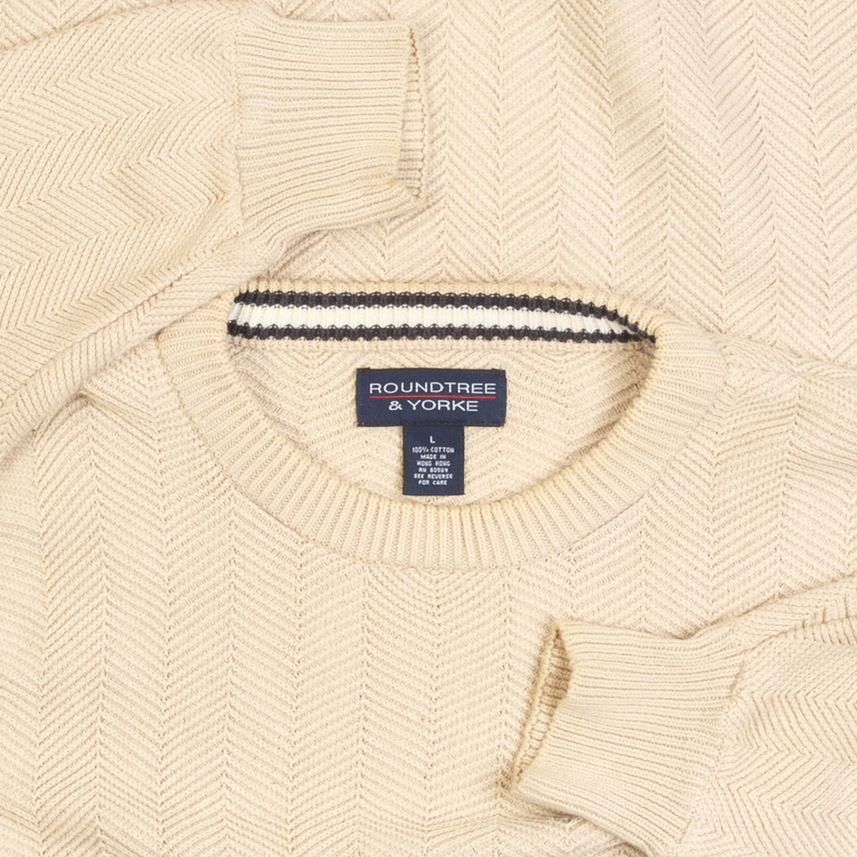 MEN'S VINTAGE 1990S STRUCTURED KNITTED JUMPER - LARGE