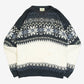 MEN'S VINTAGE 1980S STRUCTURED PATTERNED KNITTED JUMPER - LARGE