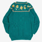 MEN'S VINTAGE 1990S STRUCTURED PATTERNED V-NECK KNITTED JUMPER - MEDIUM