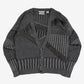 MEN'S VINTAGE 1990S LEATHER PATCH RIBBED KNITTED CARDIGAN - MEDIUM