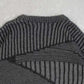 MEN'S VINTAGE 1990S LEATHER PATCH RIBBED KNITTED CARDIGAN - MEDIUM
