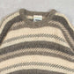 MEN'S VINTAGE 1980S STRIPED STRUCTURED ALPACA KNITTED JUMPER - MEDIUM