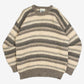 MEN'S VINTAGE 1980S STRIPED STRUCTURED ALPACA KNITTED JUMPER - MEDIUM