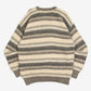 MEN'S VINTAGE 1980S STRIPED STRUCTURED ALPACA KNITTED JUMPER - MEDIUM