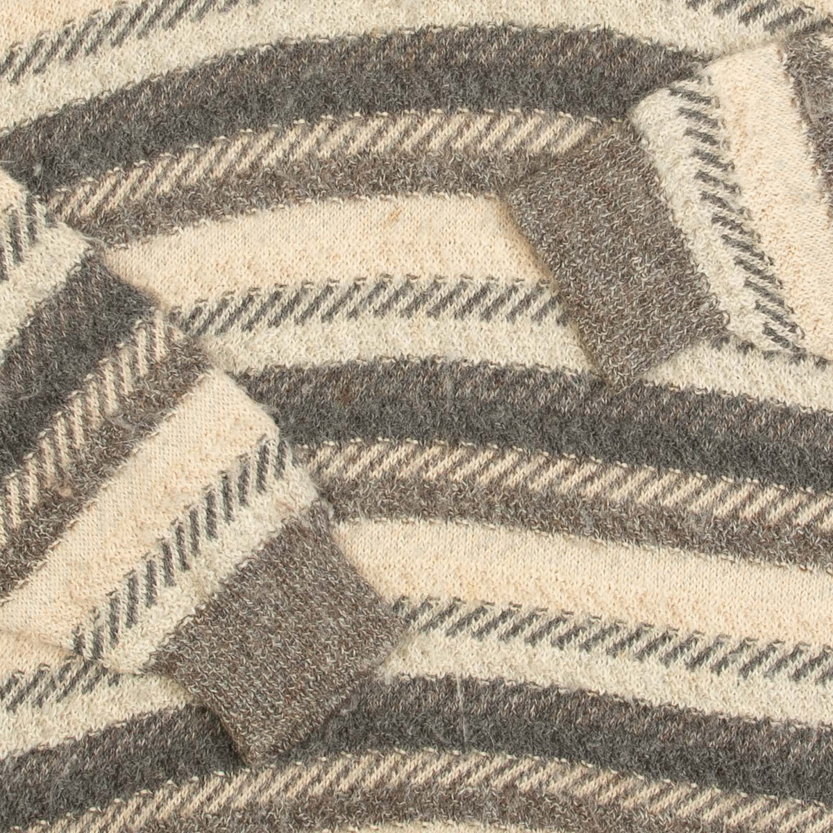 MEN'S VINTAGE 1980S STRIPED STRUCTURED ALPACA KNITTED JUMPER - MEDIUM
