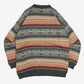 MEN'S VINTAGE 1980S STRIPED PATTERNED KNITTED JUMPER - MEDIUM