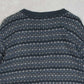 MEN'S VINTAGE 1990S STRIPED PATTERNED KNITTED JUMPER - LARGE