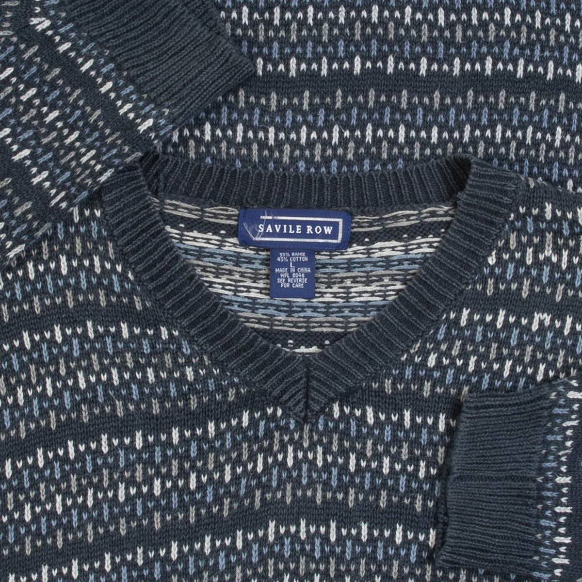 MEN'S VINTAGE 1990S STRIPED PATTERNED KNITTED JUMPER - LARGE