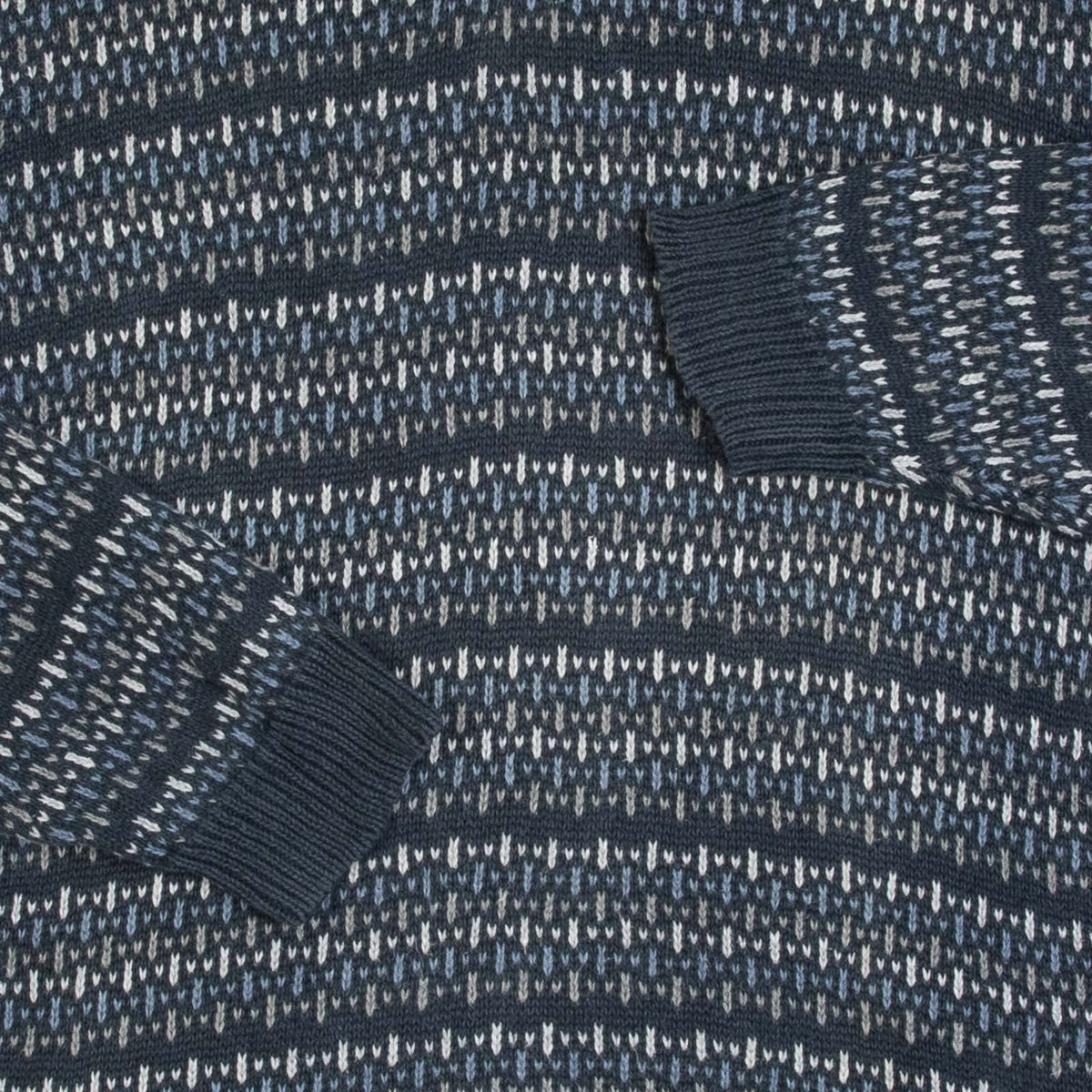 MEN'S VINTAGE 1990S STRIPED PATTERNED KNITTED JUMPER - LARGE