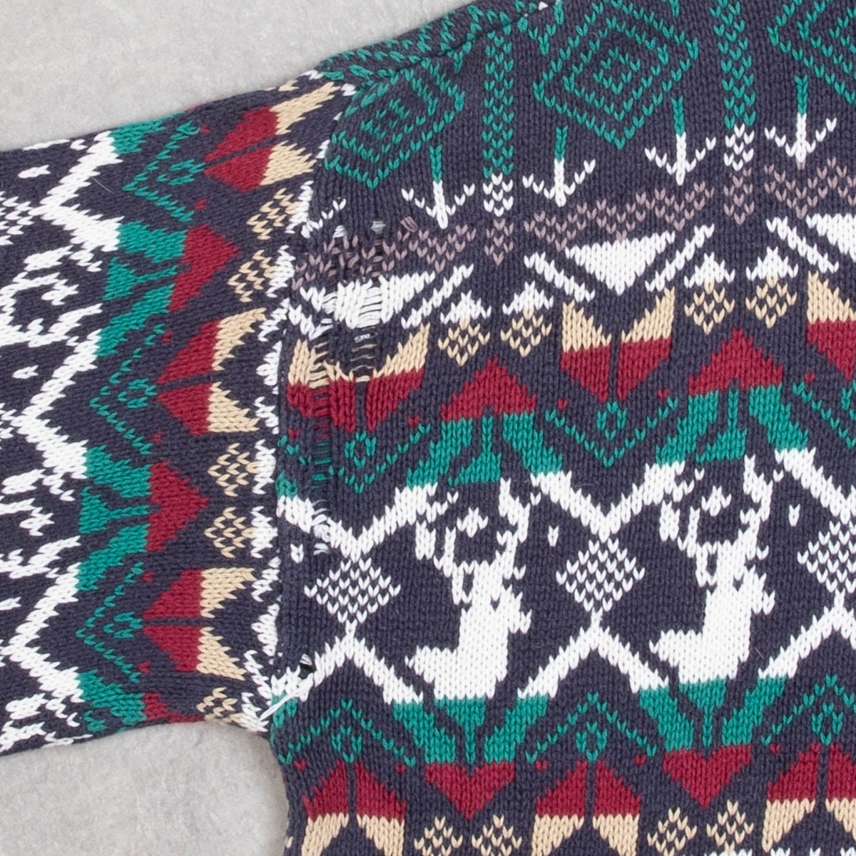 MEN'S VINTAGE 1990S PATTERNED KNITTED JUMPER - LARGE