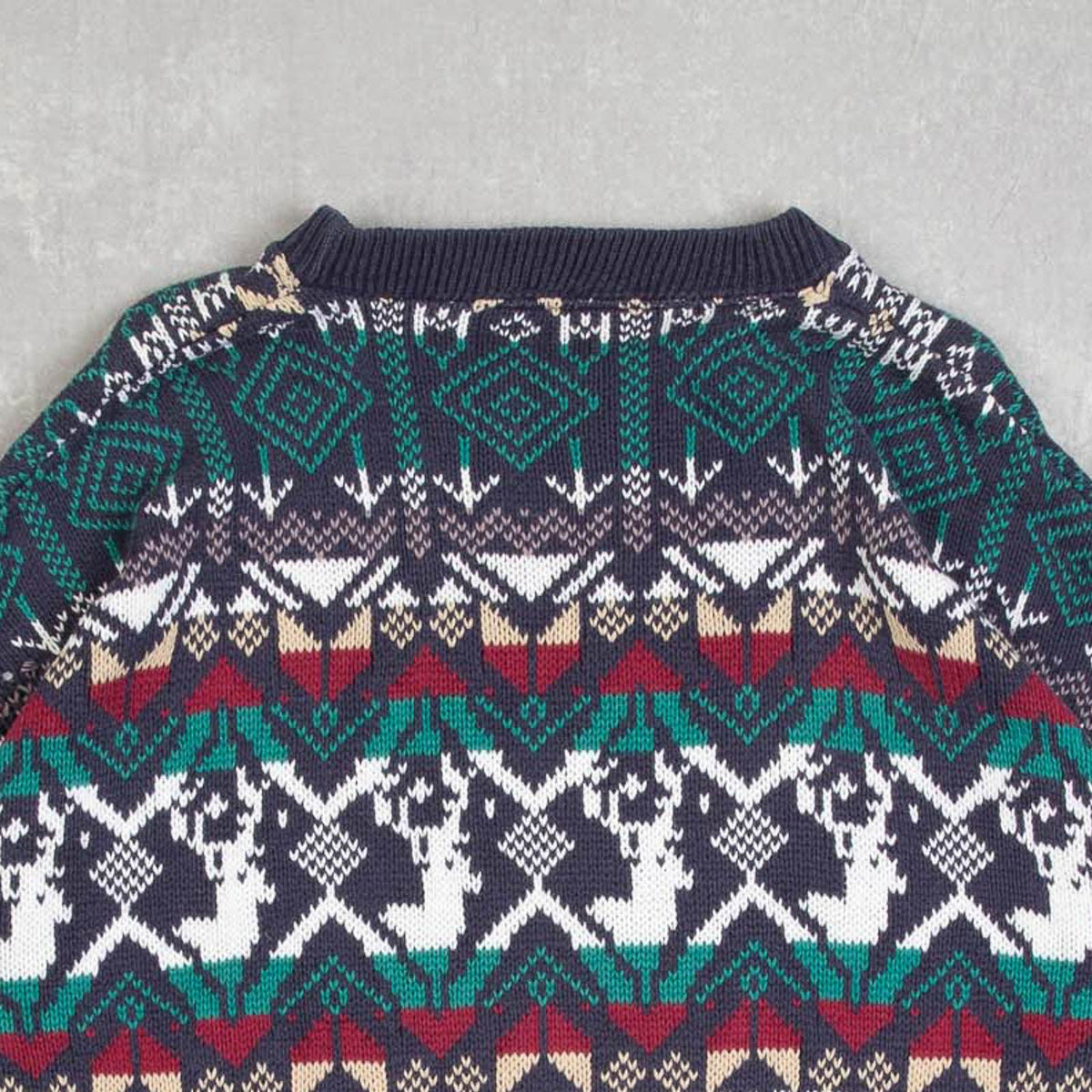 MEN'S VINTAGE 1990S PATTERNED KNITTED JUMPER - LARGE