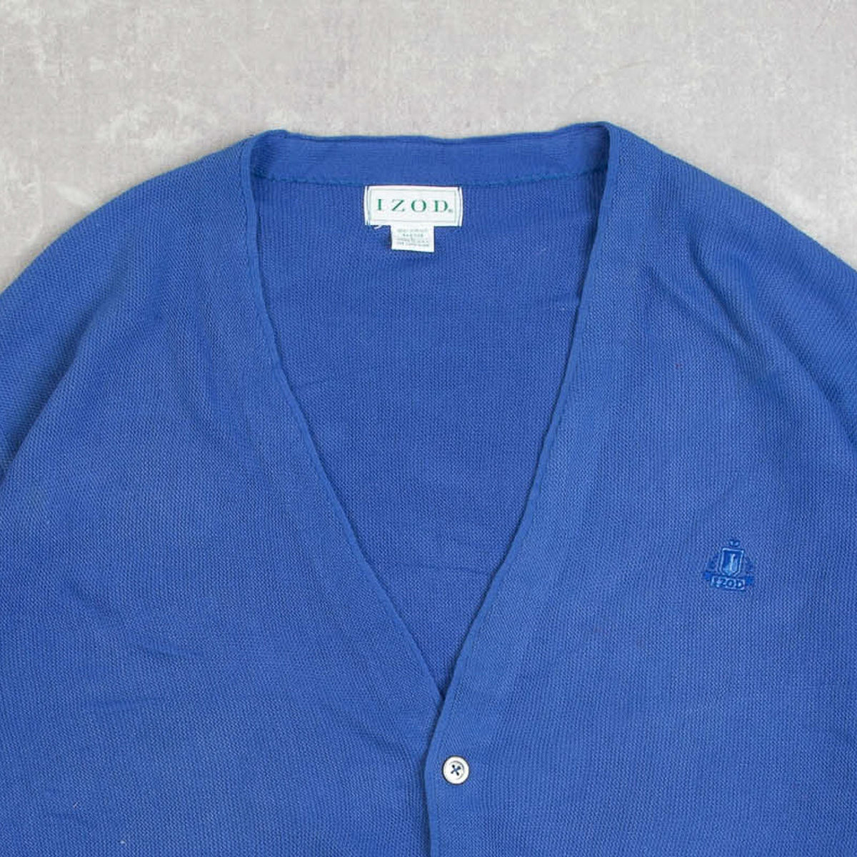 MEN'S VINTAGE 1990S IZOD KNITTED CARDIGAN - LARGE