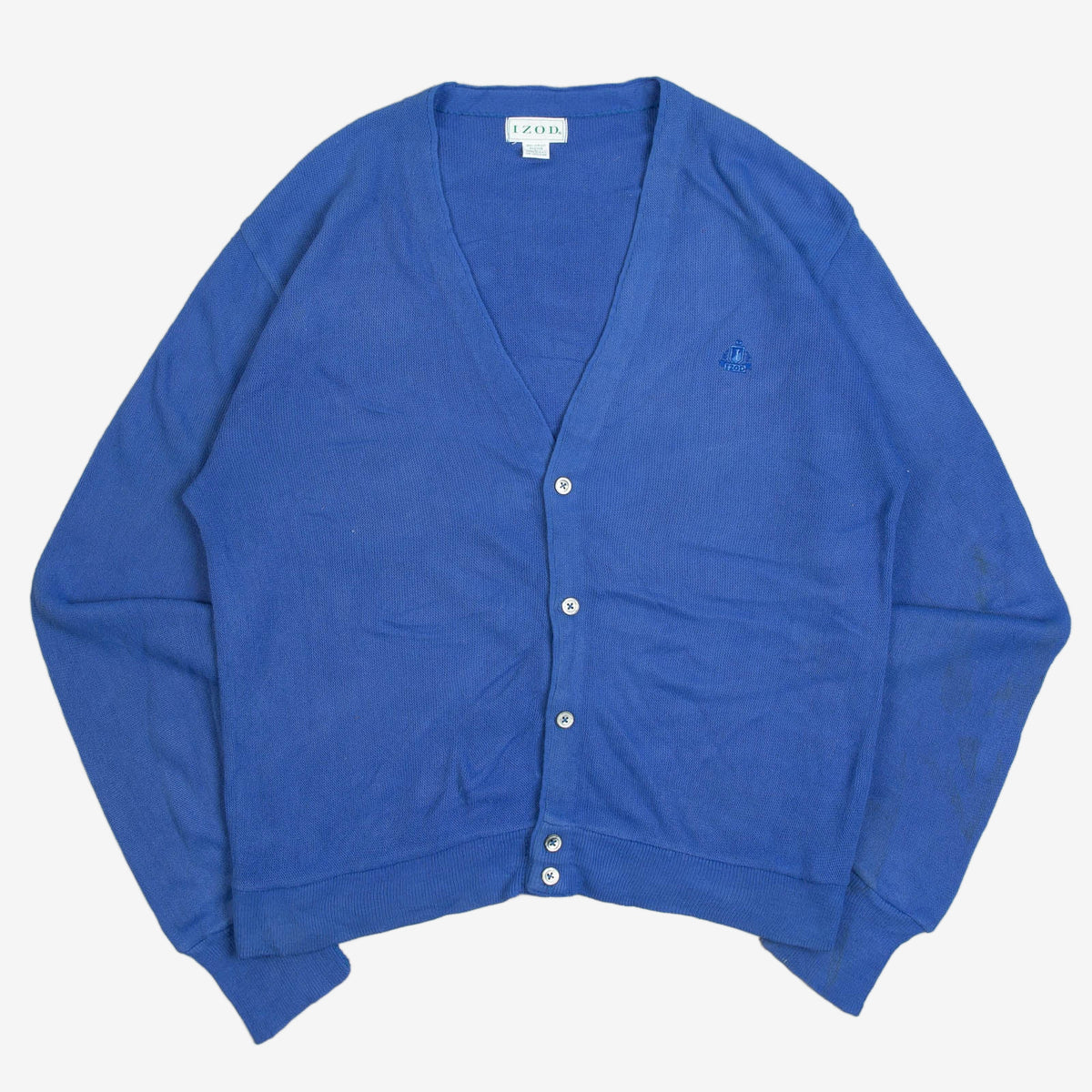 MEN'S VINTAGE 1990S IZOD KNITTED CARDIGAN - LARGE