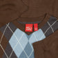 MEN'S VINTAGE 1990S VANS ARGYLE PATTERNED KNITTED JUMPER - LARGE