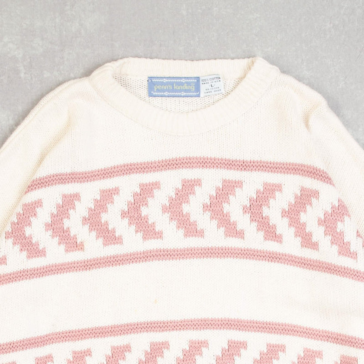 MEN'S VINTAGE 1990S STRUCTURED PATTERNED KNITTED JUMPER - LARGE