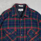 MEN'S VINTAGE 1990S CHECKED WOOL STYLE FLANNEL SHIRT - LARGE