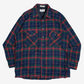 MEN'S VINTAGE 1990S CHECKED WOOL STYLE FLANNEL SHIRT - LARGE