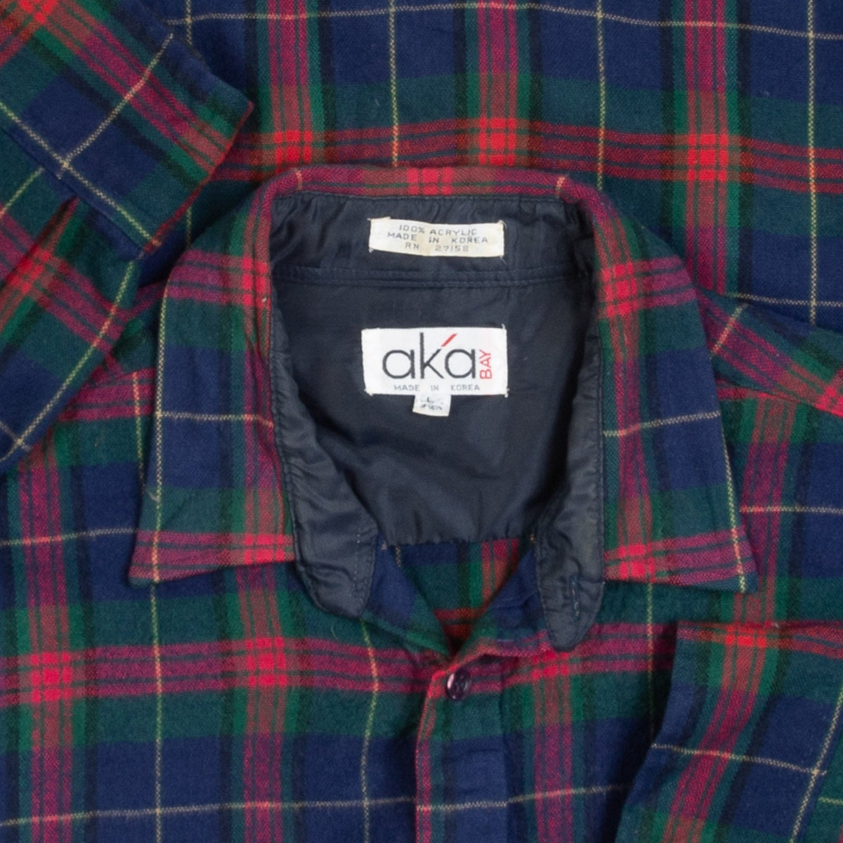 MEN'S VINTAGE 1990S CHECKED WOOL STYLE FLANNEL SHIRT - LARGE