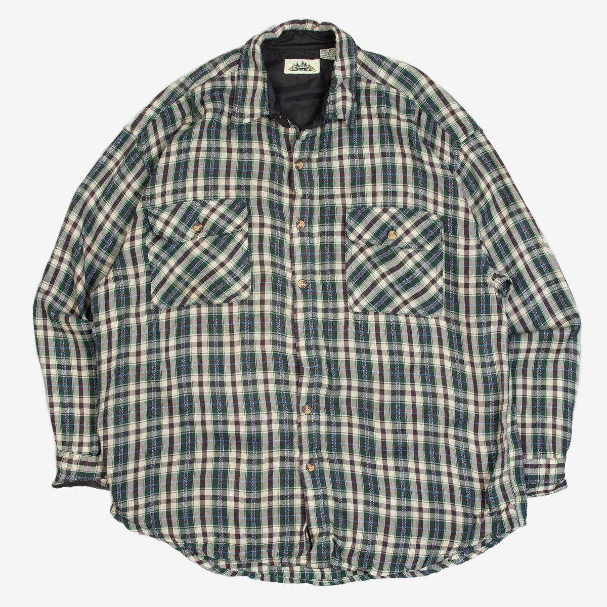 MEN'S VINTAGE 1990S CHECKED FLANNEL SHIRT - LARGE