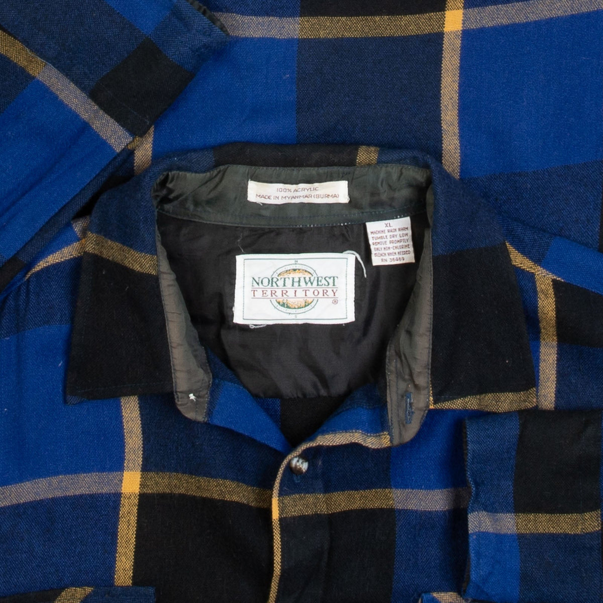 MEN'S VINTAGE 1990S CHECKED WOOL STYLE FLANNEL SHIRT - X-LARGE