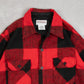 MEN'S VINTAGE 1990S WOOL CPO CHECKED SHIRT JACKET - LARGE