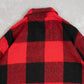 MEN'S VINTAGE 1990S WOOL CPO CHECKED SHIRT JACKET - LARGE