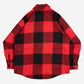 MEN'S VINTAGE 1990S WOOL CPO CHECKED SHIRT JACKET - LARGE