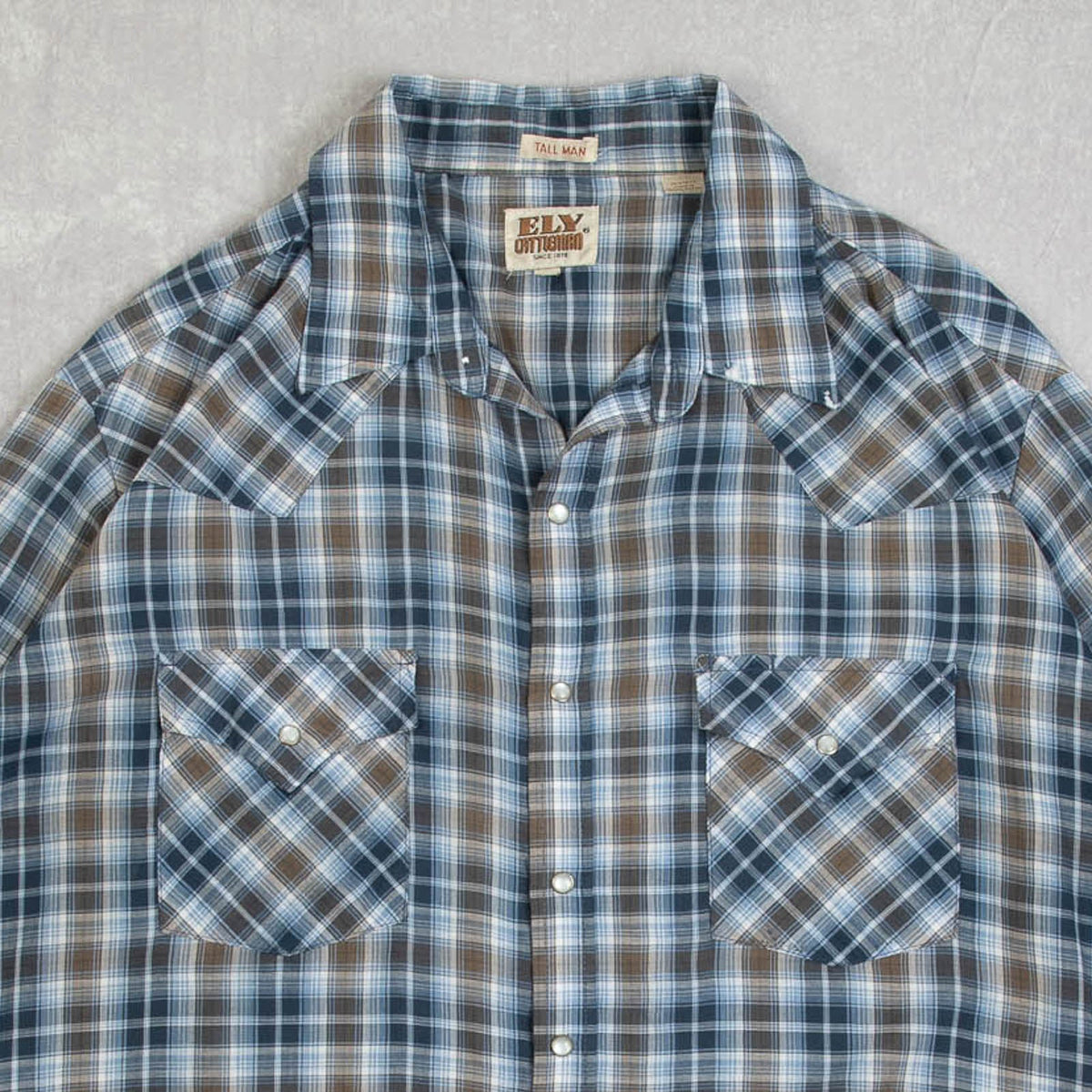 MEN'S VINTAGE 1990S CHECKED WESTERN SHIRT - X-LARGE