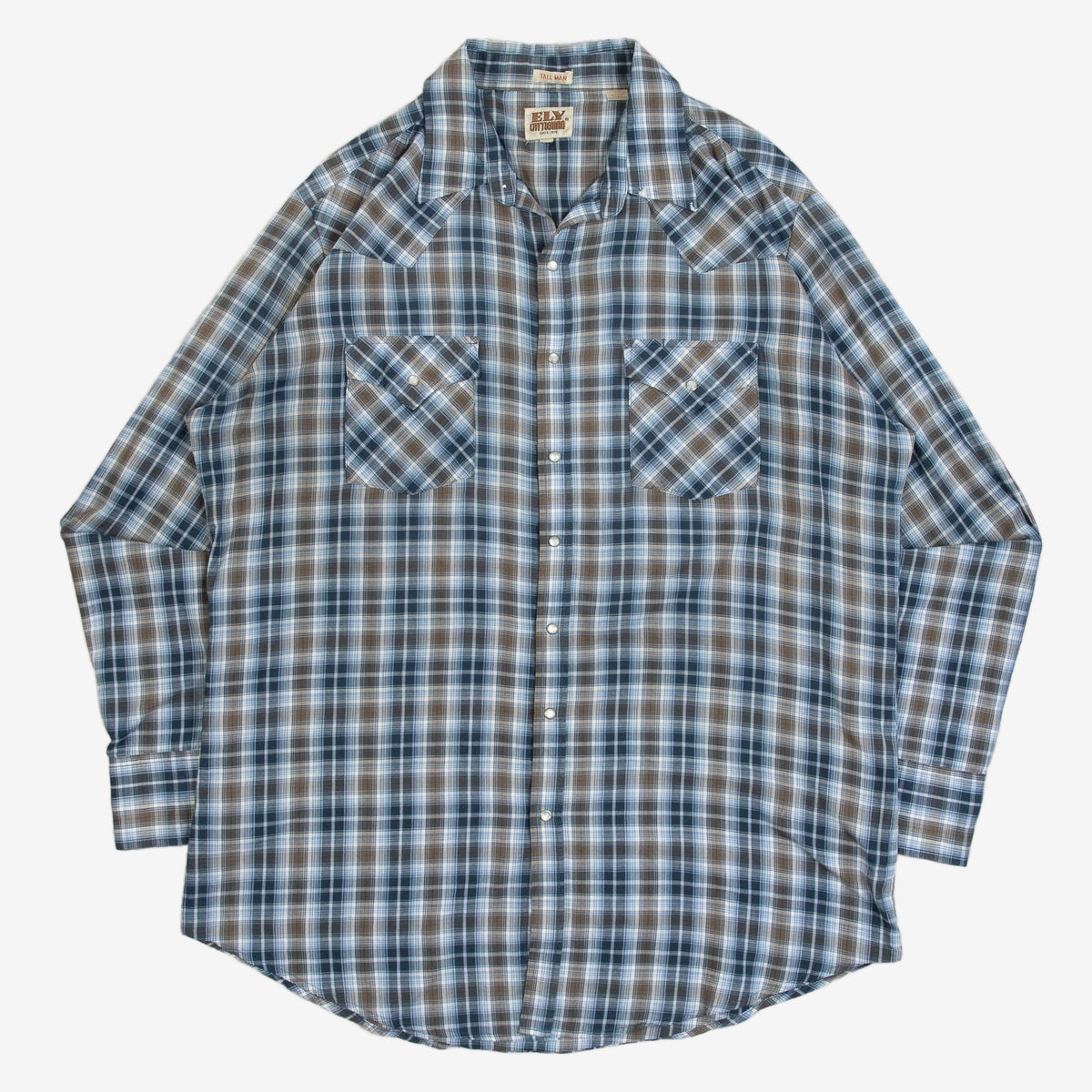 MEN'S VINTAGE 1990S CHECKED WESTERN SHIRT - X-LARGE