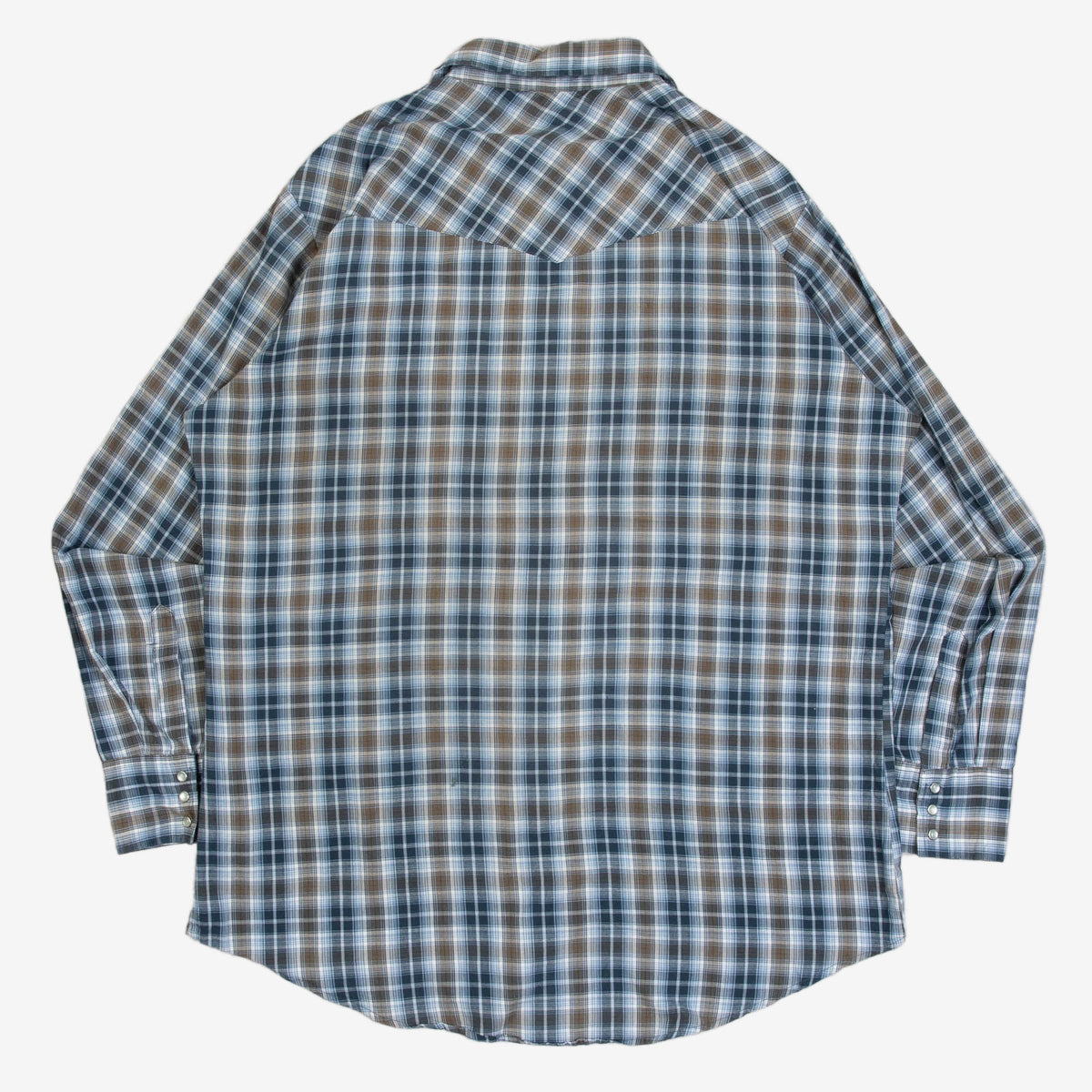 MEN'S VINTAGE 1990S CHECKED WESTERN SHIRT - X-LARGE