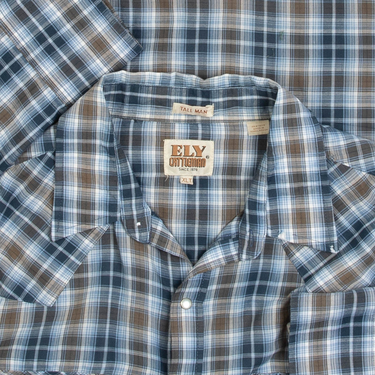 MEN'S VINTAGE 1990S CHECKED WESTERN SHIRT - X-LARGE