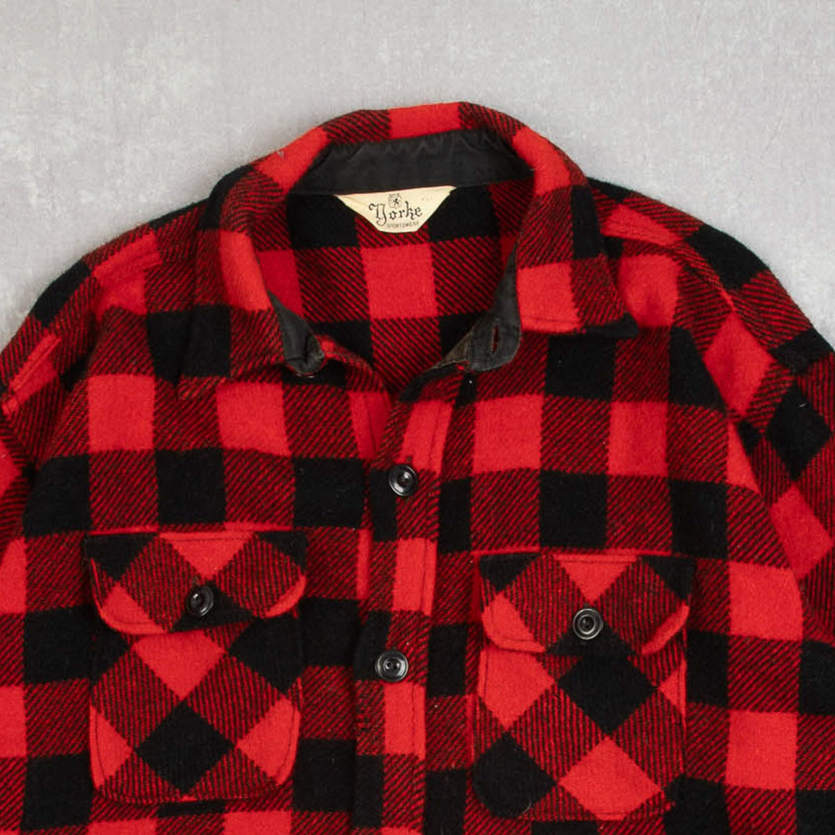 MEN'S VINTAGE 1980S CHECKED WOOL FLANNEL SHIRT - LARGE